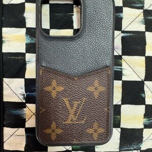 Brown Monogram Phone Case with Gold Buckle